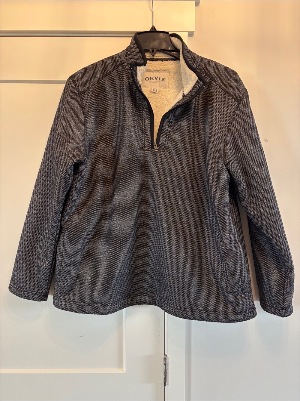 Orvis Men’s Heather Gray Half-Zip Fleece Pullover